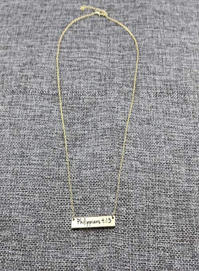 Memgift Christian Bar 𝐍𝐞𝐜𝐤𝐥𝐚𝐜𝐞 Bible Verse Faith Jewelry Baptism Christmas Birthday 𝐆𝐢𝐟𝐭 𝐟𝐨𝐫 𝐖𝐨𝐦𝐞𝐧, 3 inches x 3 inches x 0.6 inches, Metal, No Gemstone - Image 4