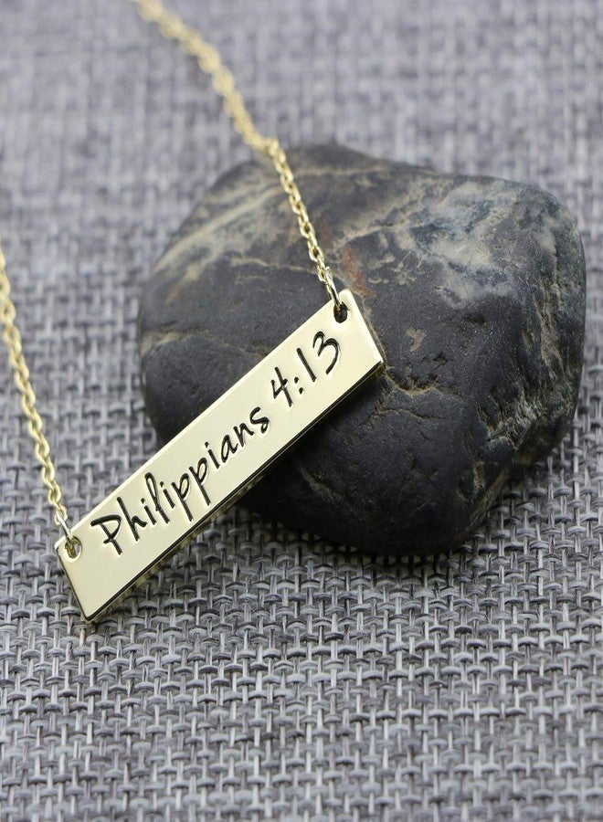 Memgift Christian Bar 𝐍𝐞𝐜𝐤𝐥𝐚𝐜𝐞 Bible Verse Faith Jewelry Baptism Christmas Birthday 𝐆𝐢𝐟𝐭 𝐟𝐨𝐫 𝐖𝐨𝐦𝐞𝐧, 3 inches x 3 inches x 0.6 inches, Metal, No Gemstone - Image 2