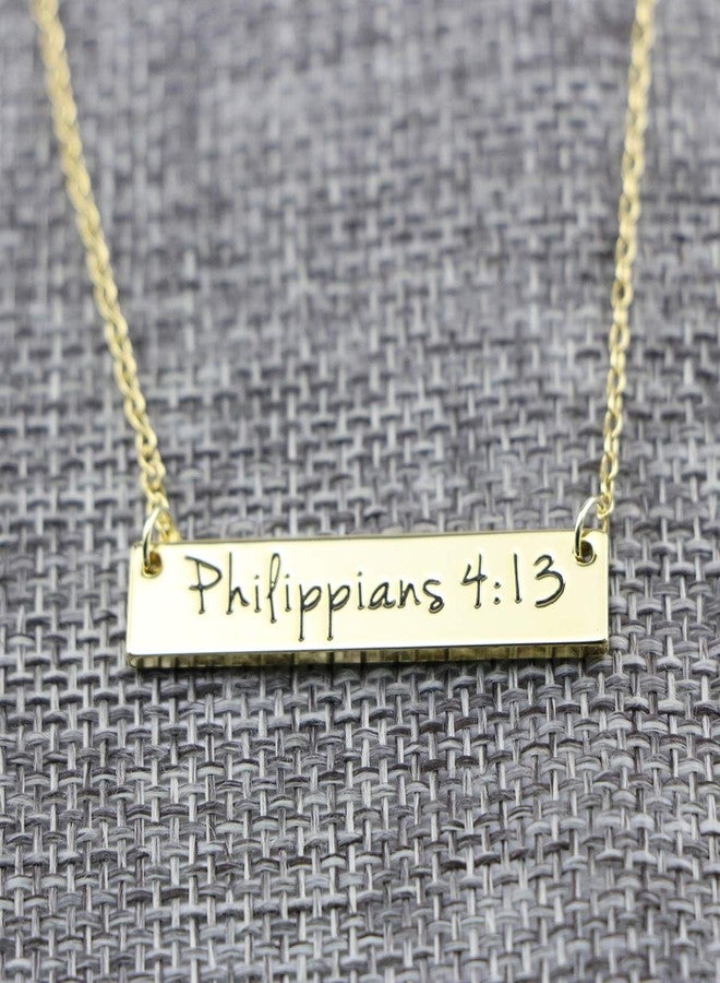 Memgift Christian Bar 𝐍𝐞𝐜𝐤𝐥𝐚𝐜𝐞 Bible Verse Faith Jewelry Baptism Christmas Birthday 𝐆𝐢𝐟𝐭 𝐟𝐨𝐫 𝐖𝐨𝐦𝐞𝐧, 3 inches x 3 inches x 0.6 inches, Metal, No Gemstone - Image 3