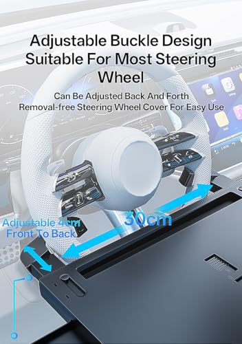 QRabbit 2-in-1 Extendable Steering Wheel Tray - Adjustable Car Desk for Laptop & Food Eating Table - Fits Most Large SUVs, Trucks & Vans, Portable for Travel, Work & Dining - Image 5