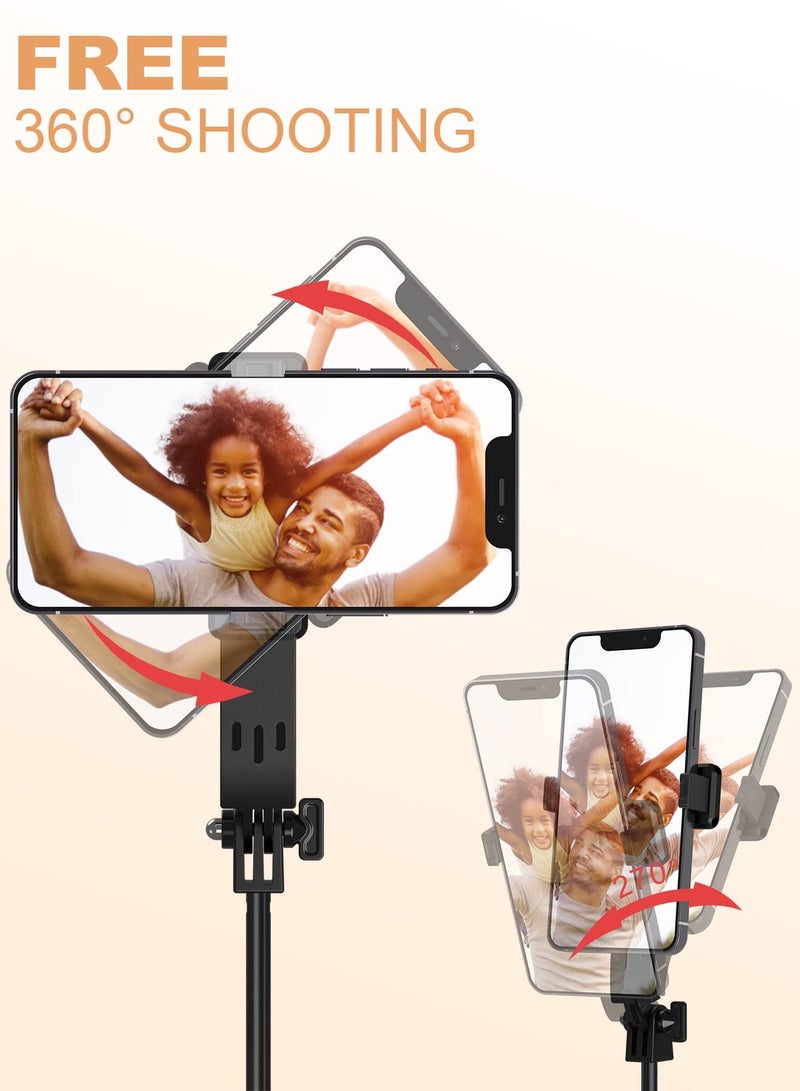 SYOSI Selfie Stick Tripod, Phone Selfie Stick with Bluetooth Remote & Tripod Aluminum Alloy Phone Selfie Stick & Tripod Portable Cell Phone Tripod Compatible with Camera & Action Camera (Black) - Image 5