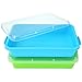 AtMini Sensory Bin Sand Tray with Lid for Toddlers 2 Pcs 15in Portable Sandbox Toy Large Plastic Tray for Kids 3 4 5 6 Fill with Sand Water Beads and More GreenBlue - Image 3