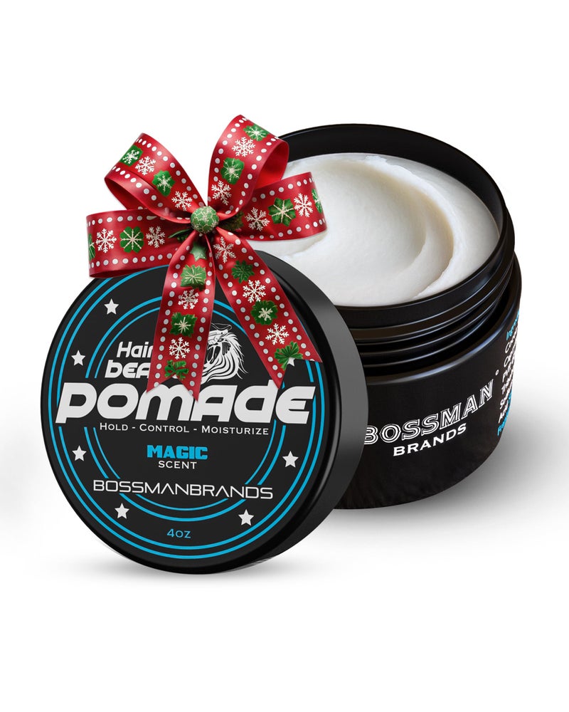 Bossman Hair & Beard Pomade for Men (Magic Scent) â€“ Medium Hold & Moisturizing for Hair, Beard & Mustache Styling â€“ Made in USA - Image 1