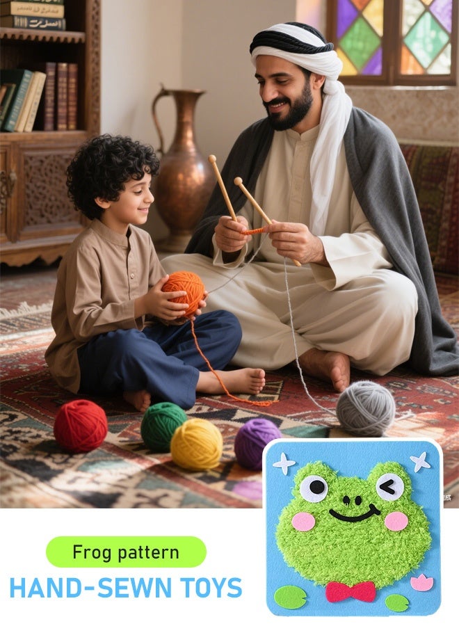 DIY Embroidery Doll Set for Kids Funny Cartoon Animal Sewing Craft Kit, Cartoon Animal Felt Embroidery Stitching with Stickers，SEducational Hand-Sewing Set - Image 1