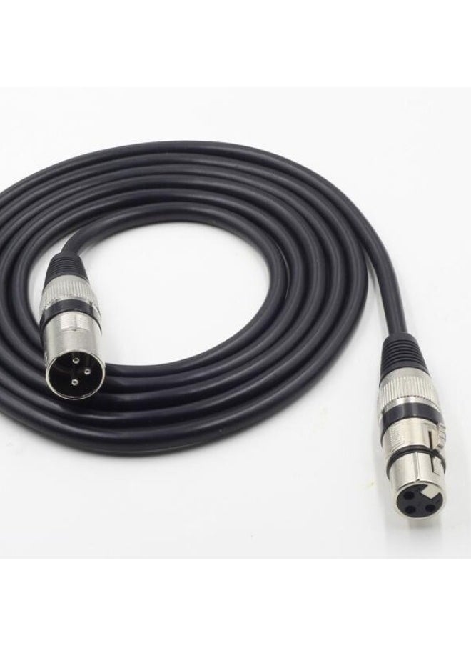 ماركة غير محددة XLR Line Cannon ذكر إلى أنثى ميكروفون صوتي مدفع ميكروفون خط خلاط مضخم الطاقة خط تمديد 10 متر خط الصوت اللون: أسود - الطول: 50 سم  - Image 1
