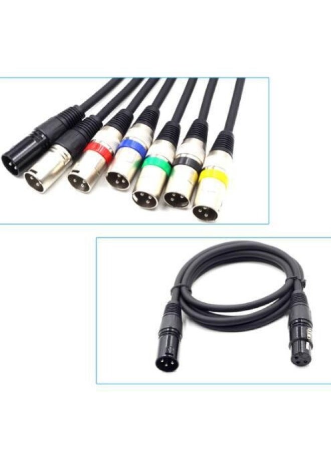 ماركة غير محددة XLR Line Cannon ذكر إلى أنثى ميكروفون صوتي مدفع ميكروفون خط خلاط مضخم الطاقة خط تمديد 10 متر خط الصوت اللون: أسود - الطول: 50 سم  - Image 5