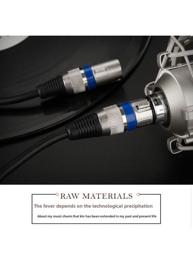 ماركة غير محددة XLR Line Cannon ذكر إلى أنثى ميكروفون صوتي مدفع ميكروفون خط خلاط مضخم الطاقة خط تمديد 10 متر خط الصوت اللون: أسود - الطول: 50 سم  - Image 2