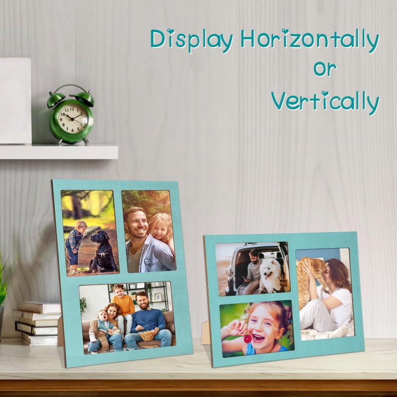 ZEEYUAN 3 Picture Frame Collage Photo Frame for 4x6 and 5x7 Pictures  Wooden Picture Frame Photo Collage Frame for Desktop Wall Multiple Family Photo Frame - Image 4