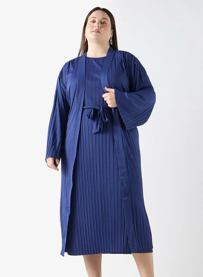 Ulla Popken Plus Size Ulla Popken Pleated Kimono Shrug