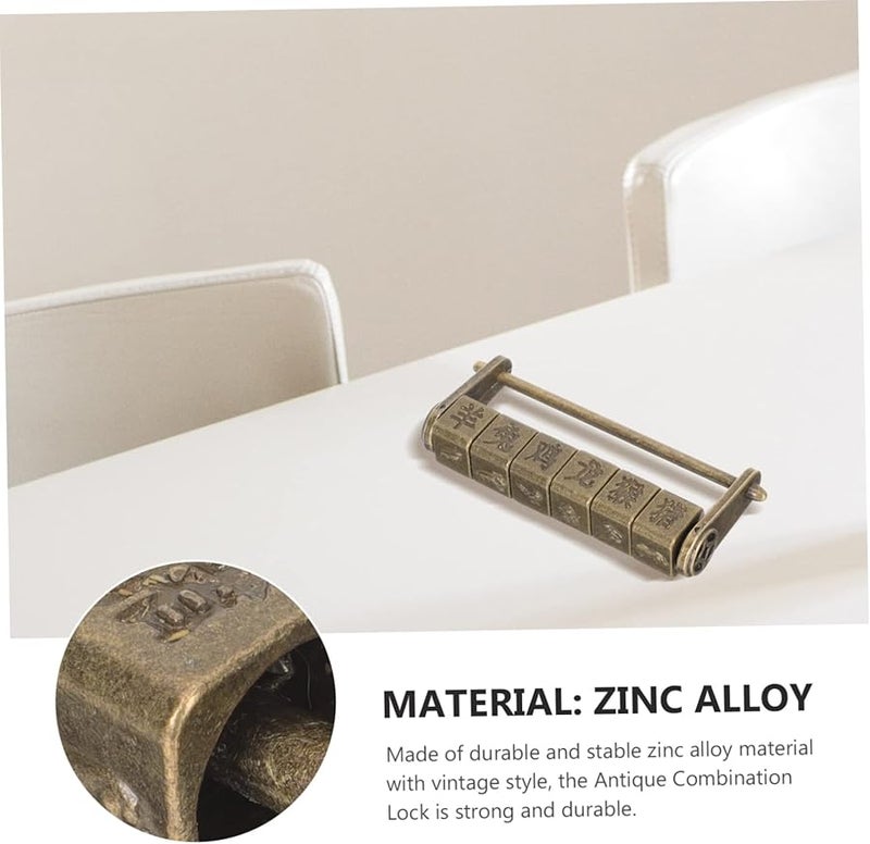 Vintage Chinese Zodiac Padlock Zinc Alloy Antique Lock for Jewelry Box Cabinet - Image 5