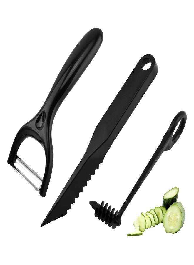 Yonderfume Kitchen Spiral Cutter and V-Shaped Tools with peeler, Spiral Potato Cutter V-Shape Carving Tool Vegetable Spiralizer Manual Screw Peeler for Veggies Cucumber - Image 1