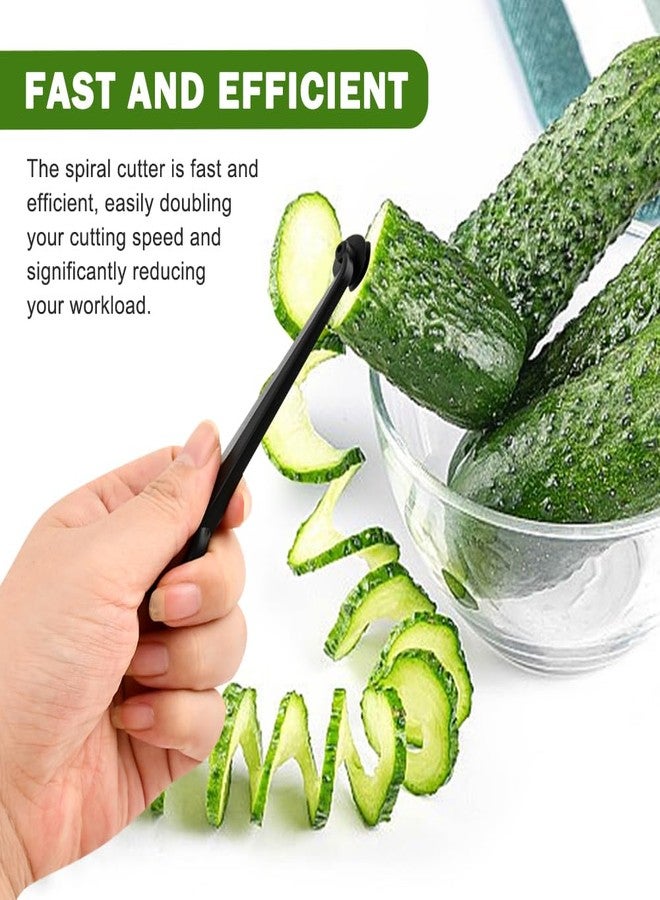 Yonderfume Kitchen Spiral Cutter and V-Shaped Tools with peeler, Spiral Potato Cutter V-Shape Carving Tool Vegetable Spiralizer Manual Screw Peeler for Veggies Cucumber - Image 4