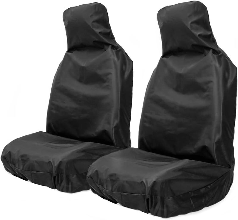 AUTO HIGH Waterproof Car Seat Covers Set - Heavy Duty Nylon Protectors for Front Seats - Image 1