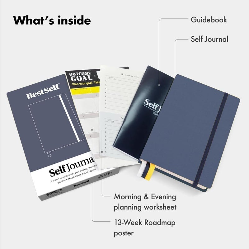 BestSelf Co. BestSelf 13-Week Self Journal & Goal Planner â€“ Undated Daily ADHD-Friendly Journal for Men & Women | Productivity, Gratitude, Reflection & Habit Tracker | 2026 Life Organizer with Prompts, Distance Navy - Image 3