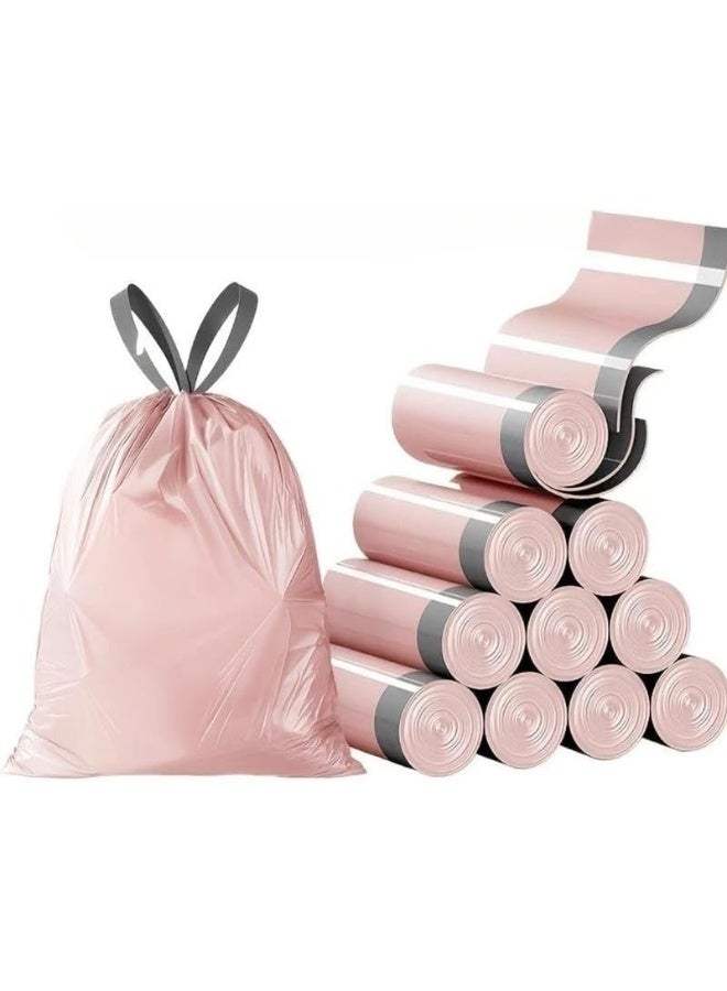 45pcs Pack, 3 Rolls, Heavy Duty 4 Gallon Drawstring Plastic Trash Bags - Collapsible, Leak-Proof, Easy-Tie for Bathroom, Restroom, Bedroom, Office, and Toilet Trash Cans - Image 1