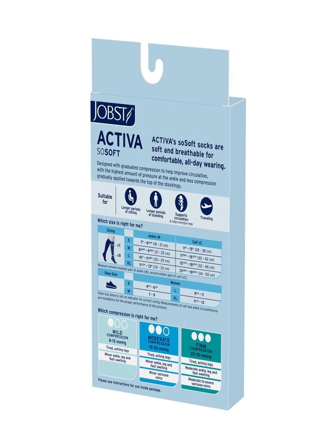 جوبست جوارب ضغط JOBST ACTIVA SoSoft 8-15 مم زئبق، تصل إلى الركبة، مغلقة من الأمام، بتصميم مضلع، لون رملي، مقاس متوسط - Image 2