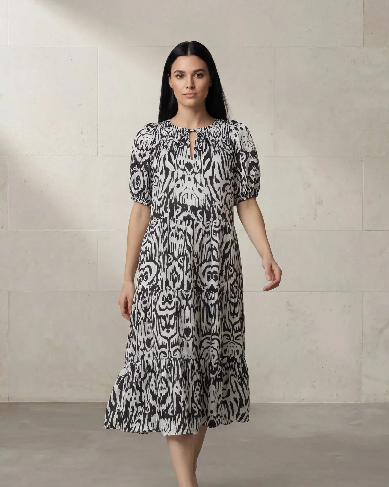 ردتاغ Women Black Printed Casual Dress