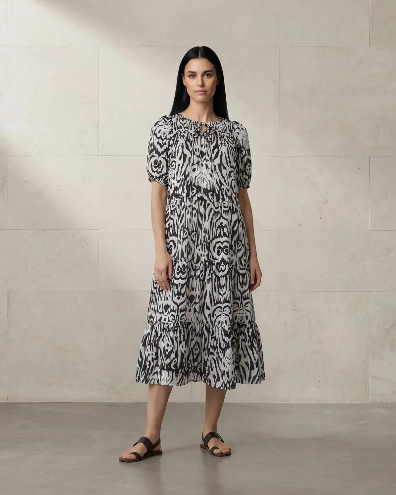ردتاغ Women Black Printed Casual Dress