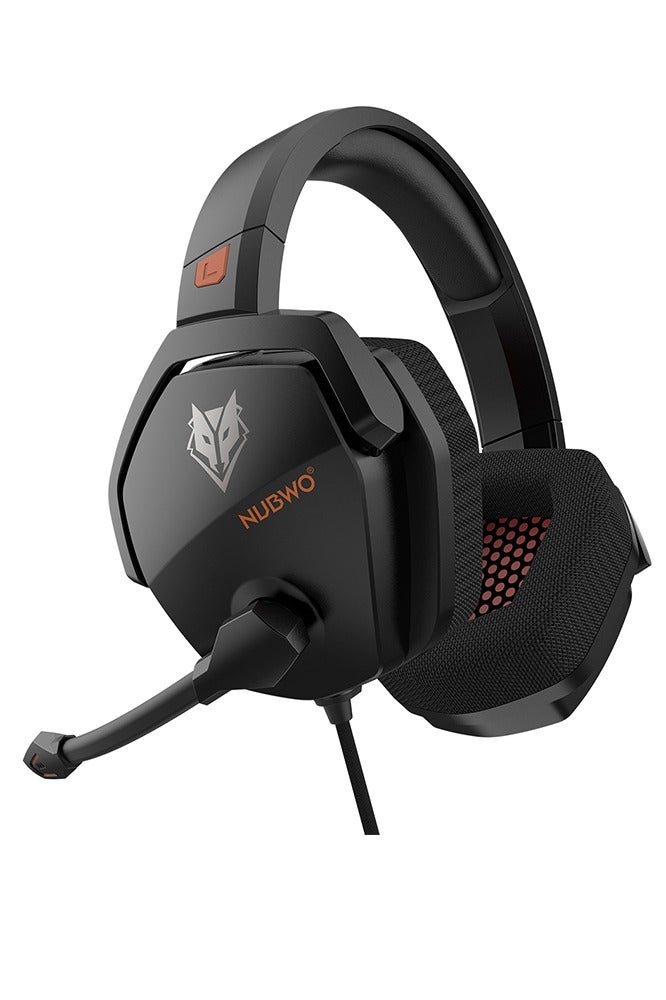 NUBWO N16 Gaming Headsets,Over Ear Headphones with Microphone,Stereo Sound,Wired Xbox Headet with 3.5mm Audio Jack(Black Orange) - Image 2