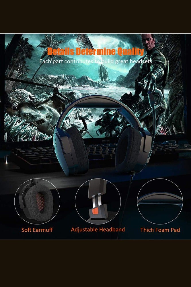 NUBWO N16 Gaming Headsets,Over Ear Headphones with Microphone,Stereo Sound,Wired Xbox Headet with 3.5mm Audio Jack(Black Orange) - Image 4