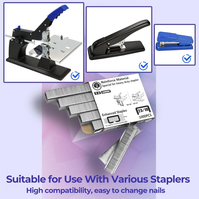 Heavy Duty Staples, 23/10, 1000/box, Pack of 2 | Leg Length: 10mm supports matching heavy duty staplers. Suitable for office, school, home, and business document work. - Image 3