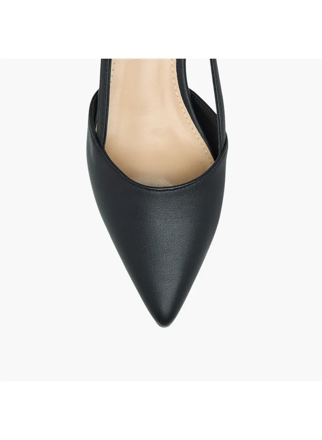 Flora Bella By Shoexpress Women Solid Pointed Toe Shoes with Kitten Heels and Buckle Closure