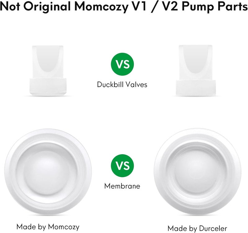 Durceler Replacement 4 Duckbill ValvesDuck Bill Valve  2 Silicone MembraneDiaphragm Compatible with Momcozy V1  V2 Wearable Breast Pump Pump Seal Accessories Made by Durceler Not Original Pump Parts - Image 3