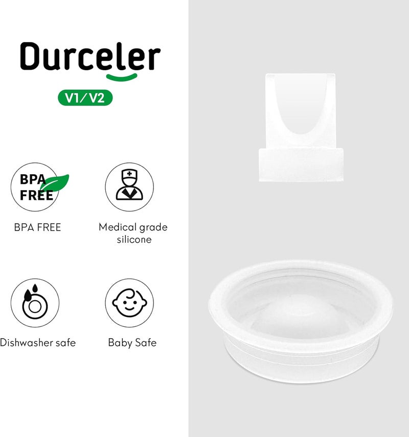 Durceler Replacement 4 Duckbill ValvesDuck Bill Valve  2 Silicone MembraneDiaphragm Compatible with Momcozy V1  V2 Wearable Breast Pump Pump Seal Accessories Made by Durceler Not Original Pump Parts - Image 4