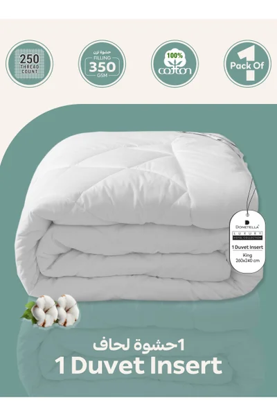 Donetella Cotton Duvet Insert King Size All Season Cotton Box Quilting Comforter With Corner Ties And Super Soft Down Alternative Filling