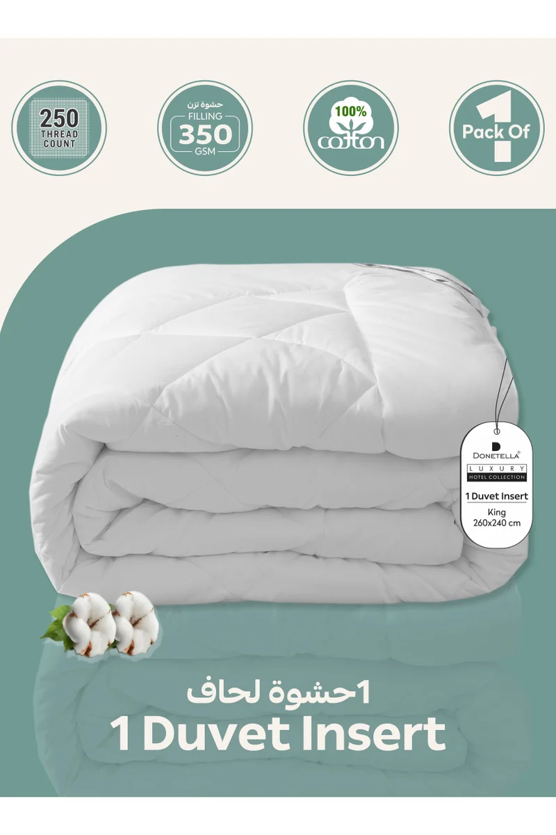 Donetella Cotton Duvet Insert King Size All Season Cotton Box Quilting Comforter With Corner Ties And Super Soft Down Alternative Filling