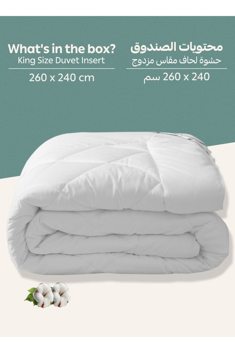 Donetella Cotton Duvet Insert King Size All Season Cotton Box Quilting Comforter With Corner Ties And Super Soft Down Alternative Filling - Image 4