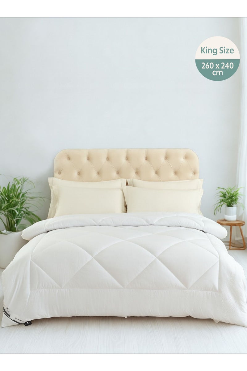 Donetella Cotton Duvet Insert King Size All Season Cotton Box Quilting Comforter With Corner Ties And Super Soft Down Alternative Filling - Image 2