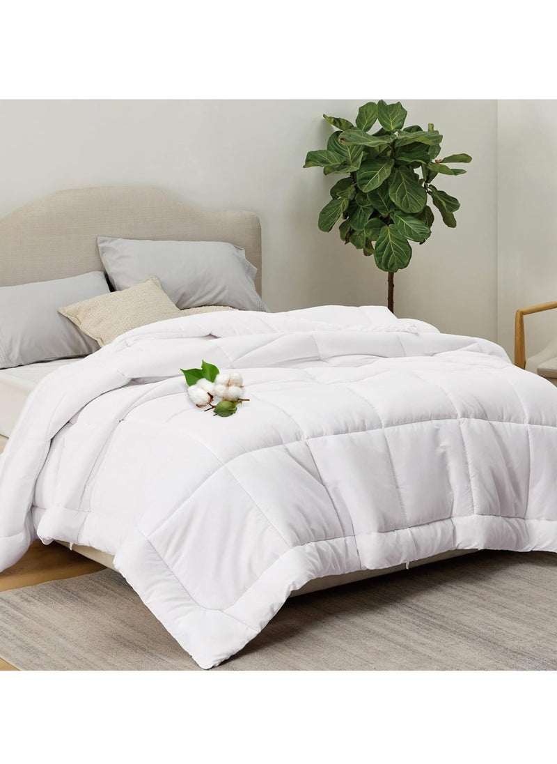 Donetella - Cotton Duvet Insert King Size All Season Cotton Box Quilting Comforter With Corner Ties And Super Soft Down Alternative Filling - Image 1