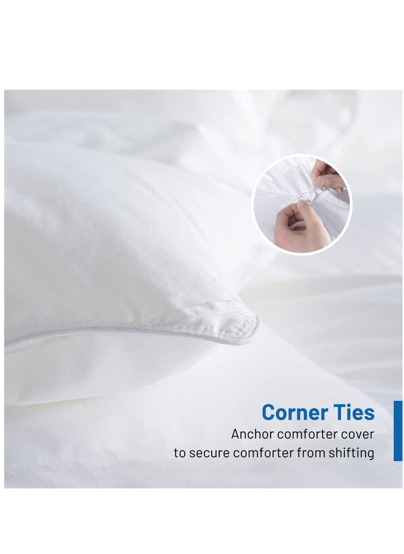 Donetella - Cotton Duvet Insert King Size All Season Cotton Box Quilting Comforter With Corner Ties And Super Soft Down Alternative Filling - Image 1