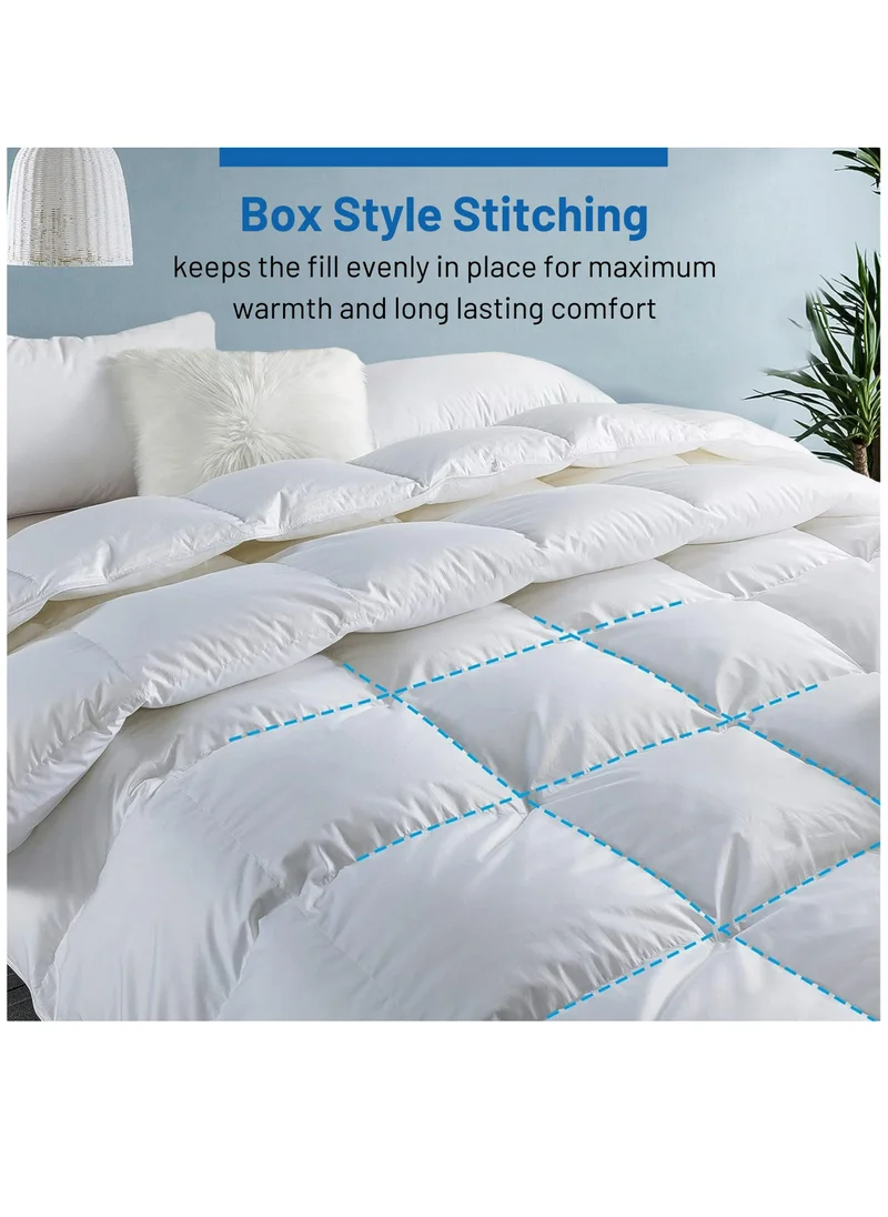 Donetella Cotton Duvet Insert King Size All Season Cotton Box Quilting Comforter With Corner Ties And Super Soft Down Alternative Filling