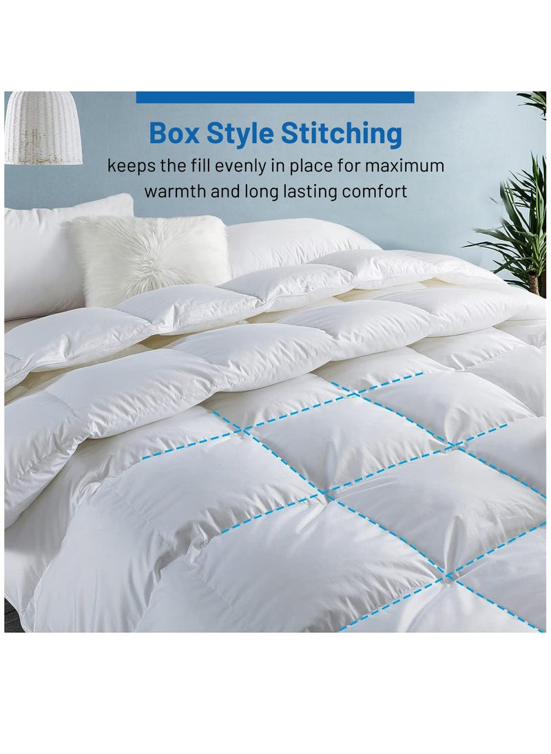 Donetella - Cotton Duvet Insert King Size All Season Cotton Box Quilting Comforter With Corner Ties And Super Soft Down Alternative Filling - Image 1