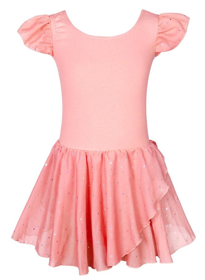 EQSJIU Girls Ruffle Sleeve Ballet Dance Dress Tutu Skirted Leotard Hot Pink Leotard for Girls Dance 4t 5t 4-5t - Image 1