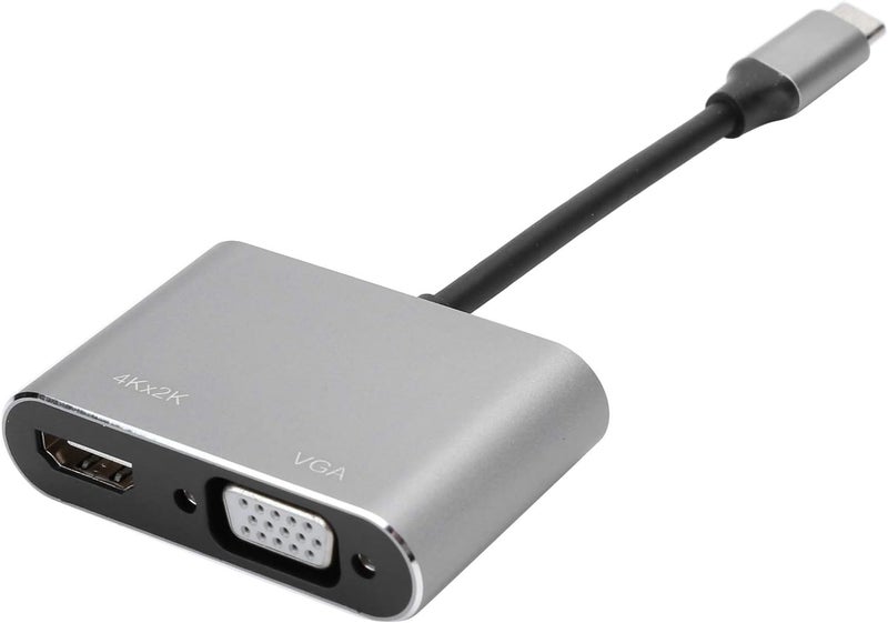 بينسوفي محول Type‑C، قاعدة ذكية مع HDMI/VGA للبروجيكتور (رمادي) - Image 4