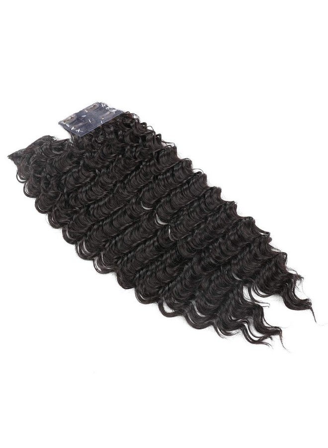 FASHION LINE Synthetic Deep Wave Curly Clip In Hair Extensions Double Weft Full Head Heat Resistance Thick Deep Wave Clip In 7 Pieces(24 Deep Wave 2 Dark Brown) - Image 4