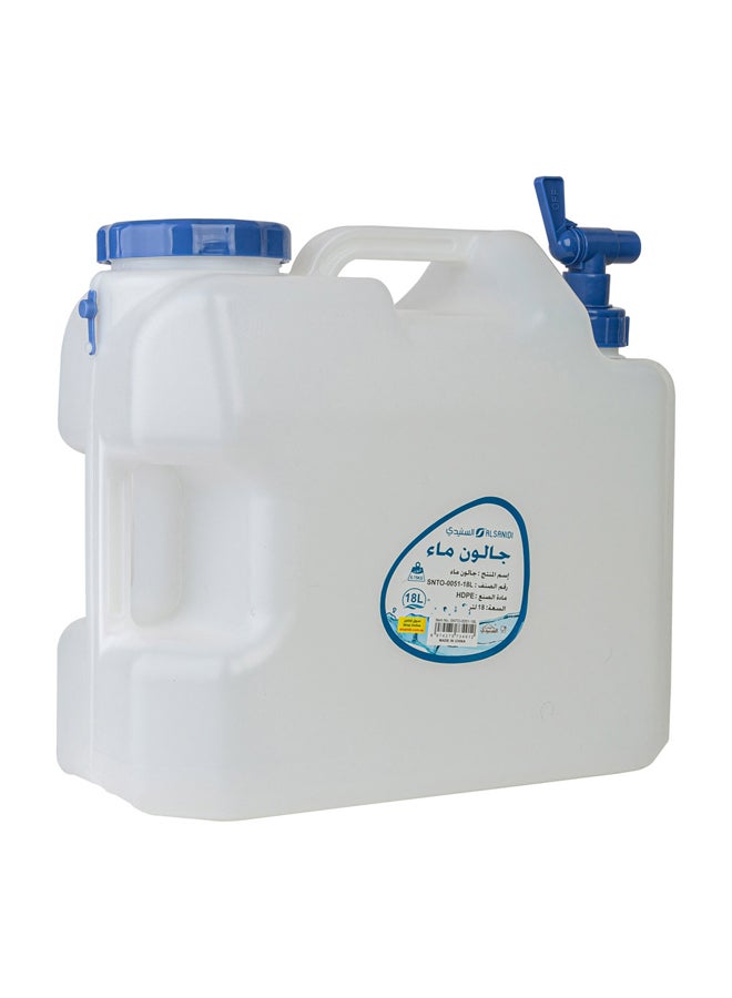 السنيدي جالون مياه مع صنبور، جركل ماء، ابيض، سعة 18 لتر - Image 1