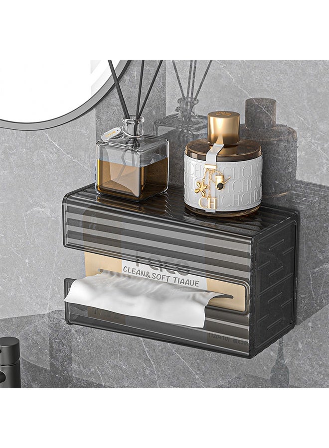 FLYROAD Acrylic Tissue Box Cover, Wall Mount Paper Holder Box for Bathroom Wipe Dispenser, Clear Toilet Paper Organizer for Kitchen Living Room Restaurant and Hotel - Image 4