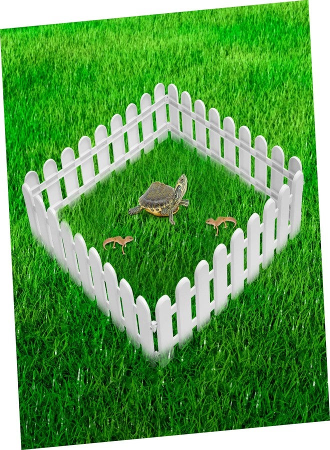 Balacoo 4pcs Tortoise Enclosure Outside pet Fence Reptile playpen Turtle Fence Barrier pet playpen Kennel Hamster playpen Exercise Pen Kennel Tent Indoor Flower Edge Plastic Rabbit White - Image 3
