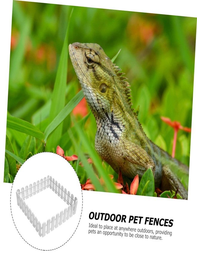 Balacoo 4pcs Tortoise Enclosure Outside pet Fence Reptile playpen Turtle Fence Barrier pet playpen Kennel Hamster playpen Exercise Pen Kennel Tent Indoor Flower Edge Plastic Rabbit White - Image 5