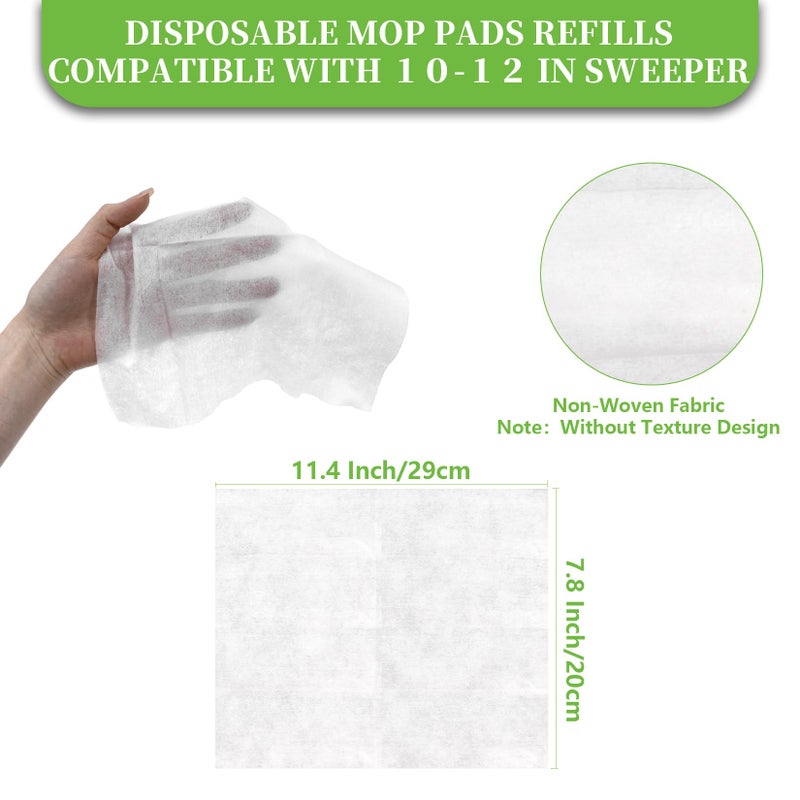 RAINFLOW 100 Count Dry Sweeping Cloths - Disposable Mop Pads Refills Compatible with 10-12 inch for Thin Mops for Floor Cleaning Dust and Hair(11.4 x 7.8 Inch) - Image 2