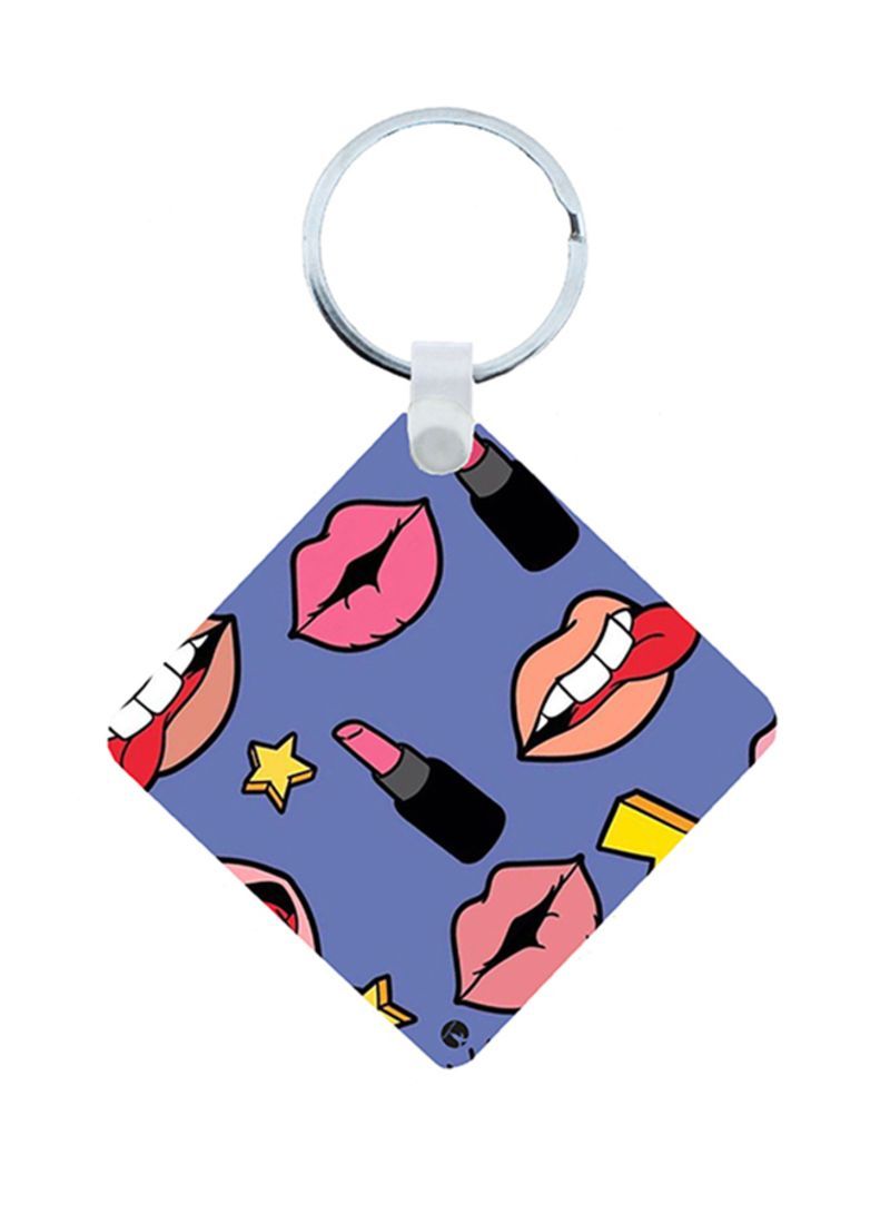Mouths Wooden Keychain