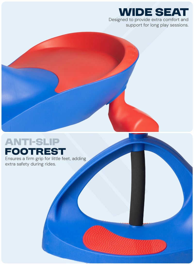 BAYBEE Unicorn Magic Car for Kids Push Ride On Baby Cars with Scratch Free Pu LED Wheels Push Cars Ride on Car for Kids Cars Ride on Toy Swing Cars for Kids 3+ Years Boys Girls Blue Red - Image 4