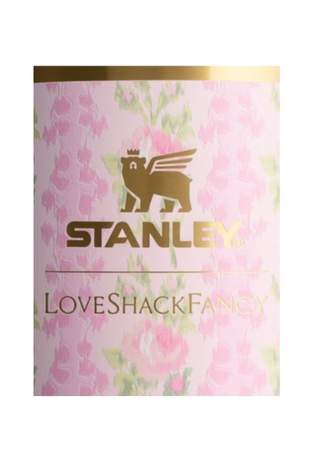 Stanley Stanley Love Shack Fancy H2.0 Flow State 40oz Pink Rose Cortex Tumbler, Stainless Steel Vacuum Insulated Quencher with Lid, Straw, and Stopper, Ideal for Water and Iced Tea, Keeps Drinks Cold, Presented in Elegant Gift-Ready Packaging - Image 3