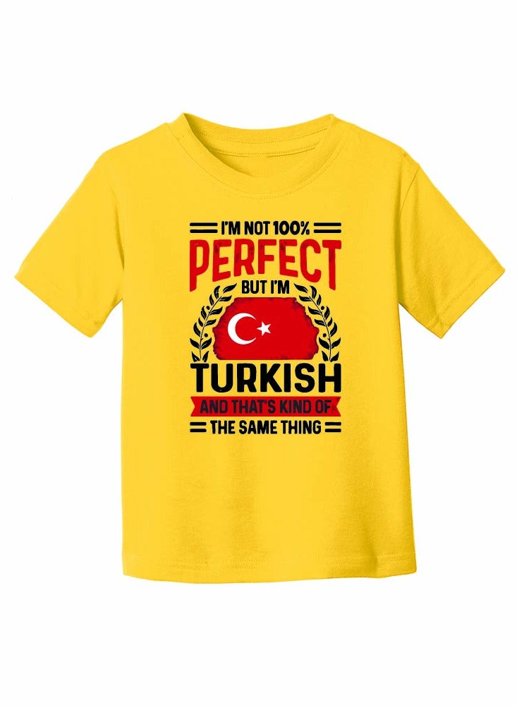 Turkey Kids Girls T-Shirt - Round Neck Short Sleeve Cotton T-Shirt - Celebrate Turkey with Your Little Explorer - Fun Turkish Design - Image 4