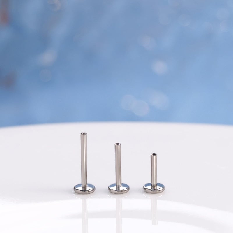 limerencia 16G/18G Hypoallergenic Internal Threaded Titanium Bar Post Replacement,Flat Back Stud Earrings Post Medusa Helix Couch Labret Bar for Women Men Sensitive Ears(A Pair) - Image 5