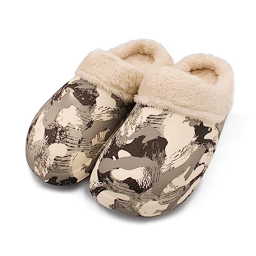 VRITRAZ Unisex Fur Design EVA Winter Lightweight and Warm Fur Slippers, Waterproof Slippers, Removable and Washable (UK-8, Grey) - Image 1